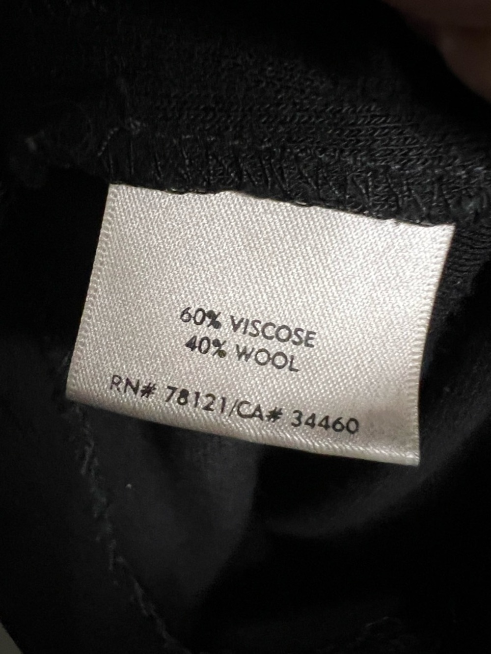 Eileen Fisher Lantern Viscose Wool Black Wide-Leg Pull-On Pants - Picture 8 of 9